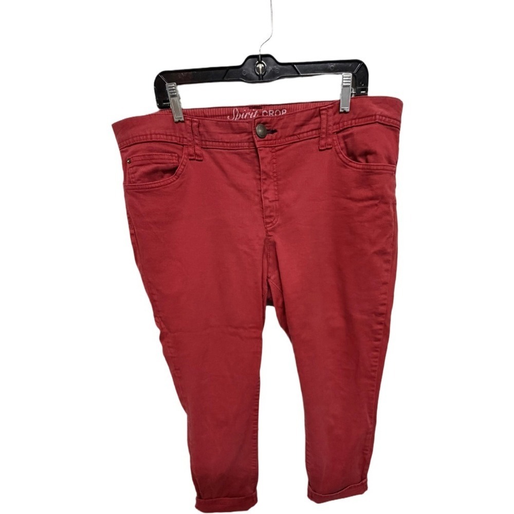 Tommy Hilfiger Spirit Cropped Red Denim Jeans Size 16 Holiday Picnic Summer